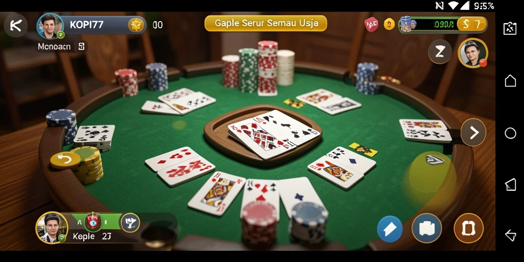 Tampilan gameplay seru KOPI77 yang penuh strategi Gaple.