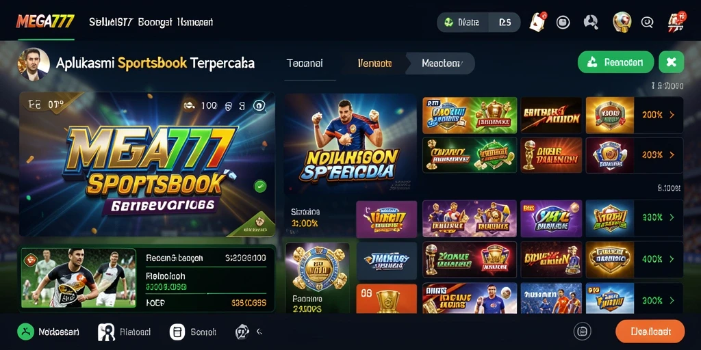 Tampilan gameplay interaktif Sportsbook MEGA777 yang memikat.
